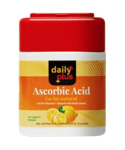 Daily Plus Vitamin C Ascorbic Acid 500mg 60 Capsules