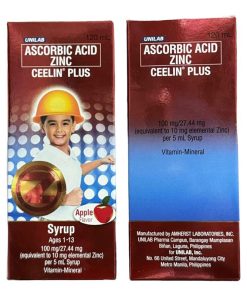 UNILAB Ceelin Plus Ascorbic Acid Zinc Syrup Apple Flavor 120ml