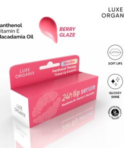 Luxe Organix Panthenol Therapy 24H Lip Serum Tinted Lip Essence Berry Glaze
