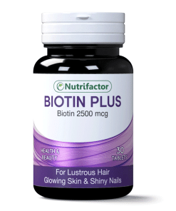 Nutrifactor Biotin Plus 2500 mcg For Lustrous Hair Glowing Skin & Shiny Nails 30 Tablets