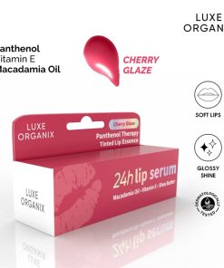 Luxe Organix Panthenol Therapy 24H Lip Serum Tinted Lip Essence Cherry Glaze