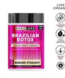 Luxe Organix Kera Luxe Salon Perfection Brazillian Botox Daily Keratin Treatment Rebond Straight 700ml