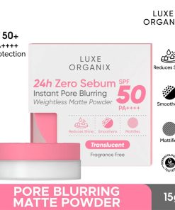 Luxe Organix 24H Zero Sebum Instant Pore Blurring Weightless Matte Powder SPF 50 PA+ Translucent
