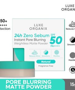Luxe Organix 24H Zero Sebum Instant Pore Blurring Weightless Matte Powder SPF 50 PA++++ Natural