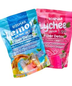 Rosmar Lychee Juice & Lemon Iced Tea Fiber Detox Japan L-Glutathione & Korean Collagen 10 Sachets x 21g