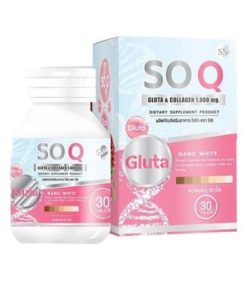 SOQ Gluta & Collagen 1000mg Dietary Supplements 30 Tablets Product of Thailand