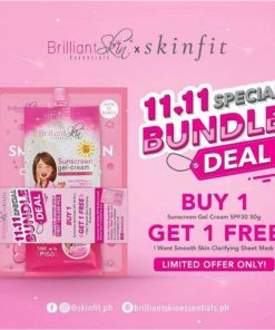 Brilliant Skin Essentials Sunscreen Gel Cream SPF30 And Skinfit I Want Smooth Skin Sheet Mask