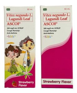 Pascual Ascof Vitex Negundo L. Lagundi Leaf 300mg/5ml Strawberry Flavor Syrup for Kids 60ml