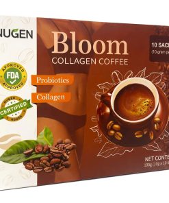 NUGEN Bloom Collagen Coffee – Instant Coffee Mix with Collagen & Probiotic Ingredients | 10 Sachets