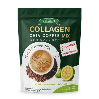 FitGum Collagen Coffee Mix with Chia Seeds 120g(12g * 10 sachets)