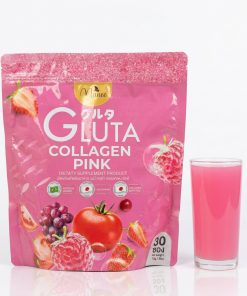 Manee Gluta Collagen Pink Drink Powder | 30 Sachets (10g Each) | Collagen & Antioxidant Blend | Berry Flavor Dietary Supplement
