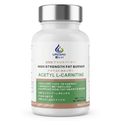 Ureshii Acetyl L-Carnitine Capsules-Dietary Supplement| 60 Capsules | Energy Metabolism Support Supplement | Made in Japan